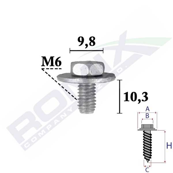 ROMIX Karosserieschraube 11430485 10 PCs/Paket