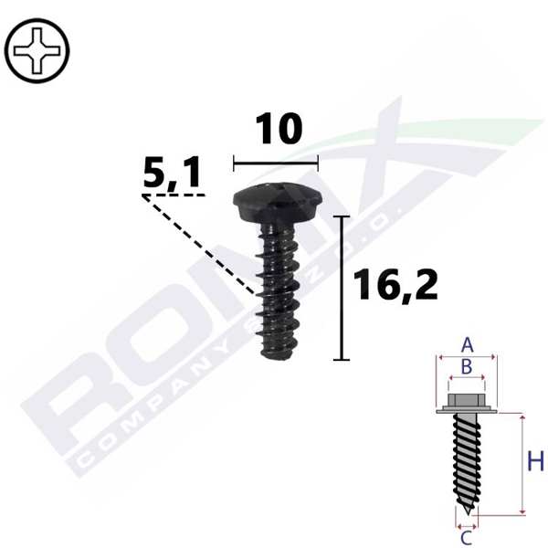 ROMIX Body part screw 11430488 2 pcs/pack