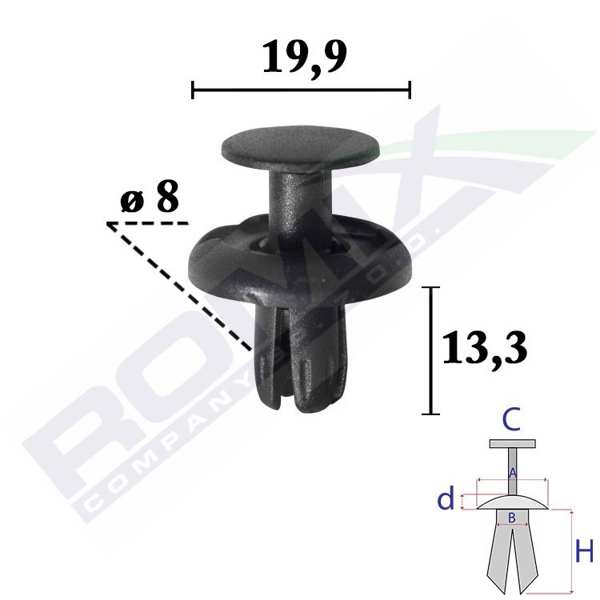 ROMIX Clamp 11430497 Luggage compartment. 10 pcs/pack