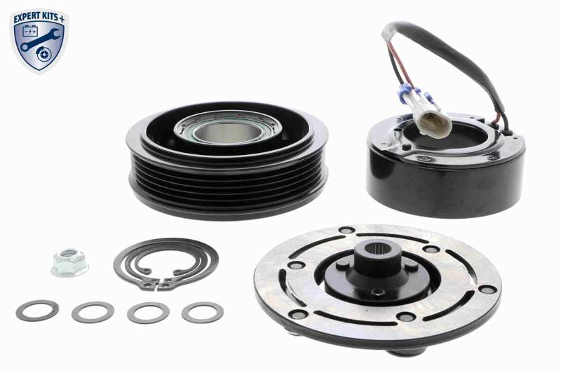 VEMO Magnetic clutch for air conditioning compressor 10473920 Manufacturer Restriction: SANDEN, Width [mm]: 32,5, Belt Pulley O [mm]: 105, Inner width [mm]: 25, Compressor ID: SD6V12, SD6V12-1443 1.