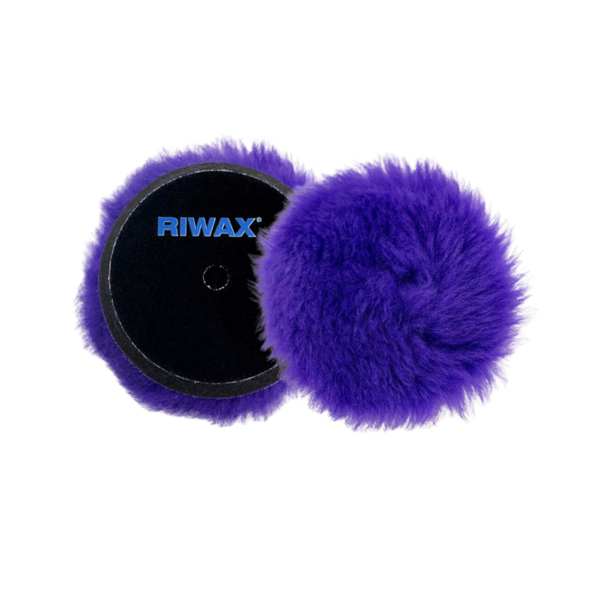 RIWAX Polierscheibe (mechanisch) 11435343 Lammfell Lila Wollpad - 80mm. Extrem effektives Polierpad mit Einlage zur Politur von 1200-3000 Schleifspuren. Bessere Schleifpolitur, schnellere Arbeitsweise, geringe Wärmeentwicklung, Klettverschluss. Für Poliermaschinen 05705 und 05707.