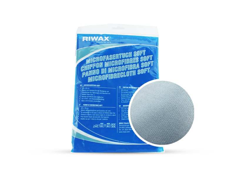 RIWAX Wipe 11435372 Soft microfiber cloth for glass surfaces, light blue, 40x40cm, 1pc.