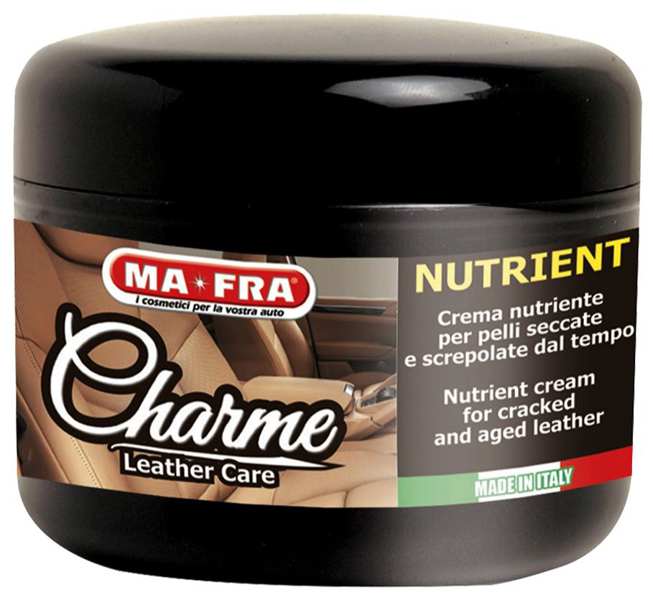 MA-FRA Hautpflege und Schutz 11435771 Charme Nutrient - Pflegecreme für Lederoberflächen, 150ml. Die Creme erneuert und pflegt das über die Zeit ausgetrocknete, rissige Lederpolster und stellt seine ursprüngliche Farbe, seinen Glanz und seine Flexibilität wieder her. Beseitigt den für altes Leder typischen Farbverlust und Farbunterschiede nebeneinander liegender Flächen.
Kann aus Gründen der Qualitätssicherung nicht zurückgenommen werden!