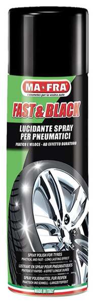 MA-FRA Gummipflege 11435776 Fast & Black - Reifenpflegespray und Schutz, 500ml. Bietet aktiven Schutz für die Reifen und verhindert Risse durch Witterungs- und chemische Einflüsse. Verleiht einen glänzenden Effekt.
Kann aus Gründen der Qualitätssicherung nicht zurückgenommen werden!