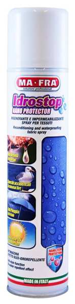 MA-FRA Imprägniermittel (universal) 11435784 Idrostop - Imprägnierspray, 300ml. Bietet UV-Schutz, hinterlässt keine Flecken. Geeignet für natürliche und synthetische Materialien. Empfohlen für Stoff- und Kunstleder-Cabrioverdecke.
Kann aus Gründen der Qualitätssicherung nicht zurückgenommen werden!