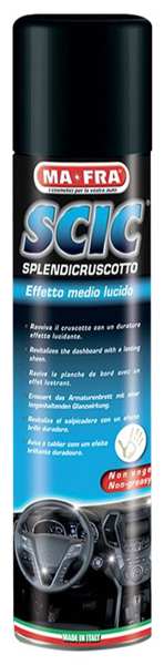 MA-FRA Cockpitpflege 11435810 Scic Blue - Armaturenbrett-Reinigungsspray mit mittlerem Glanz, 600ml. Das Produkt stellt den Glanz der Kunststoffoberflächen des Armaturenbretts wieder her und belebt die Farben. Hinterlässt ein mittleres Glanzbild, wirkt jedoch nicht fettig.
Kann aus Gründen der Qualitätssicherung nicht zurückgenommen werden!