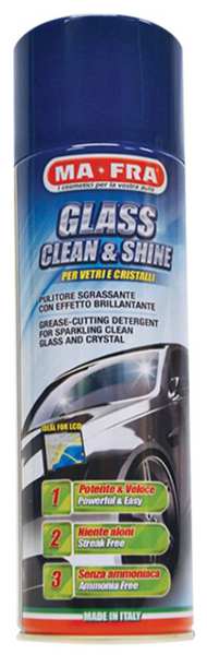 MA-FRA Glasreiniger 11435831 Glass Clean Shine - Aktiver Glasreiniger-Schaum, 500ml. Entfernt mühelos Smog, Nikotin, Fett und Wachse aus Autowaschanlagen. Schnelle und einfache Anwendung, reinigt 1m2 Fläche in 15 Sekunden. Hinterlässt keine Streifen, selbst bei direkter Sonneneinstrahlung. Angenehmer Duft.
Kann aus Gründen der Qualitätssicherung nicht zurückgenommen werden!