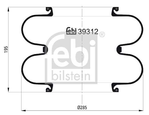 SWAG/FEBI Luftfeder (mit Ring) 10541632 Einbauseite: Hinterachse beidseitig