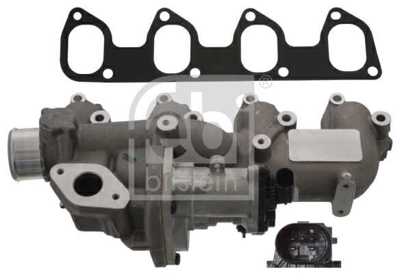 SWAG/FEBI EGR valve 11095791 Number of connectors: 5, Operating Mode: Electric, Supplementary Article/Supplementary Info: with suction pipe, with seal