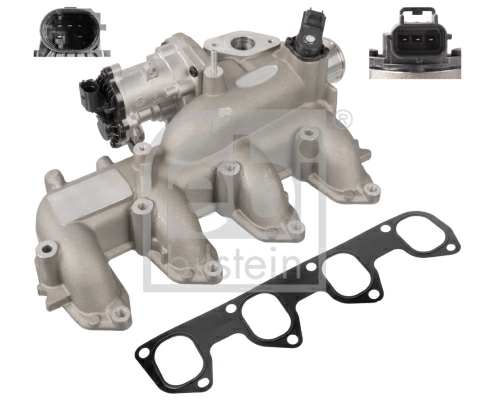 SWAG/FEBI EGR valve 11095793 Number of connectors: 3, 5, Operating Mode: Electric, Supplementary Article/Supplementary Info: with suction pipe, with seal