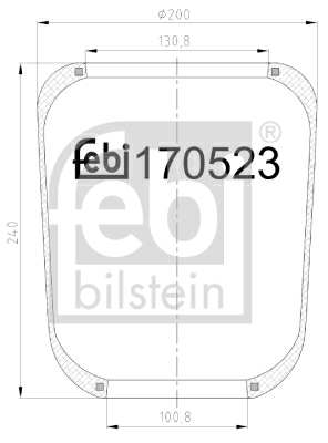 SWAG/FEBI Gummielement Luftfeder 11096970 Dicke/Stärke [mm]: 240, Außendurchmesser [mm]: 200, 130, 100, Einbauposition: Vorderachse, Ergänzungsartikel/Ergänzende Info: ohne Kolben