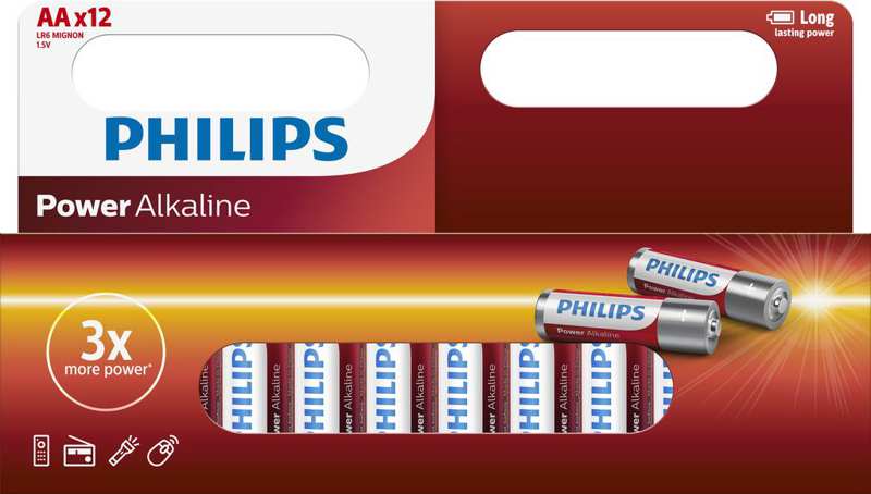 PHILIPS Batterie 11430671 LR6 / AA Power Alkaline B12 12-teilig