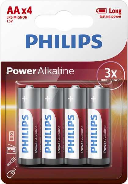 PHILIPS Batterie 11430672 LR6 / AA Power Alkaline B4 4-teilig