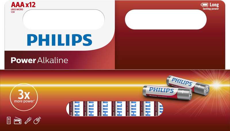 PHILIPS Batterie 11430675 LR03 / AAA Power Alkaline B12 12-teilig