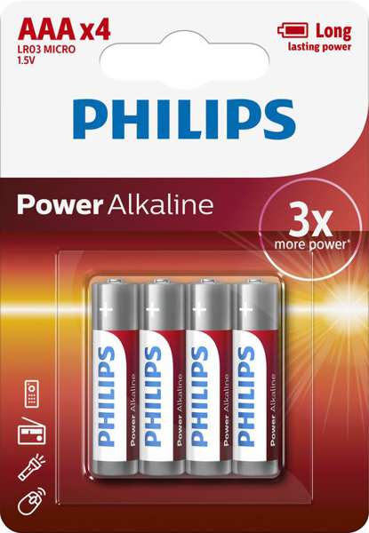 PHILIPS Batterie 11430676 LR03 / AAA Power Alkaline B4 4-teilig