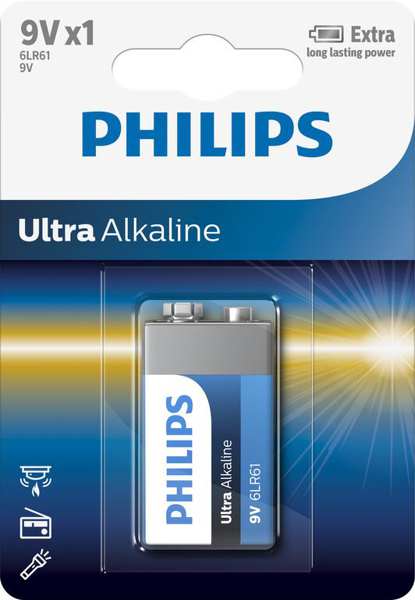 PHILIPS Battery 11430684 6LR61/ 9V Ultra Alkaline B1