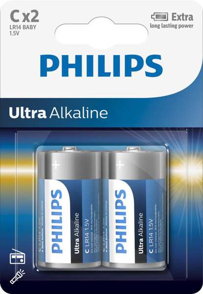 PHILIPS Batterie 11430689 LR14 / C Ultra Alkaline B2 2-teilig