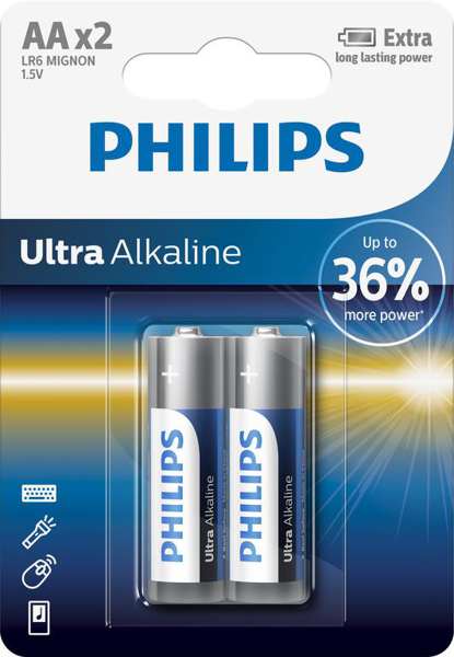 PHILIPS Batterie 11430685 LR6 / AA Ultra Alkaline B2 2-teilig