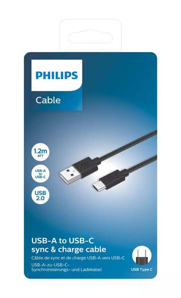 PHILIPS Telefon-Datenkabel 11430823 Kabel 1,2m USB-A auf C