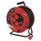 EMOS Cable reel 11446390 Cable drum with movable center, 50 m, wire cross-section: 1.5 mm2, 230 V, 16 A, IP44, number of sockets: 4, insulation type: rubber, thermal release fuse, wire: H05RR-F3G, color: black, max. load wound up: 4.8 A max./1 100 W, max. load broken down: 16 A max./3,680 W, child lock, dimensions: 300 mm 1.