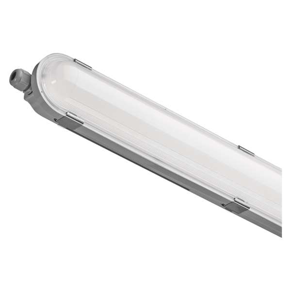 EMOS Montagelampe 11446401 LED, Frequenz: 50/60 Hz, 18 W, 2700 lm, 6500 K, IP66, Schutz gegen mechanische Stöße: IK08, Lauflicht, Material der Abdeckung: Kunststoff (PC), Material des Clips: Edelstahl, Leuchtenkörper: Kunststoff (PC), Spannung: 220-240 V, Material der Abdeckung: milchig weiß, Befestigungsart: Clip-on, Abhängung, Wandmontage, Abmessungen: 670 × 85 × 80 mm 1.