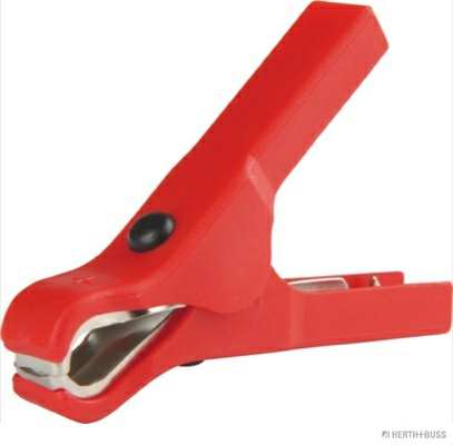 ELPARTS Starting cable nipper 10274835 Cross Section [mm2] to: 4, Current Strength to [A]: 40, Length [mm]: 80, Colour: Red, Material: Sheet Steel, Mounting Type: Plug-in connection, Surface: Nickel-coated, Socket Width [mm]: 6,3, Insulated: , Battery Terminal Clamp Type: for positive terminal