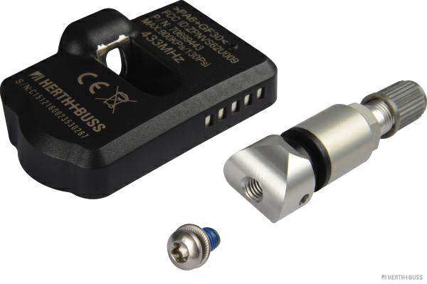 ELPARTS Universal tire pressure sensor 10626616 Programmable with Elparts Airguard! UNIX NR: 10733118
Pressure to [bar]: 9, Tightening torque to [Nm]: 4, Supplementary Article/Supplementary Info: with battery, Information Transfer: Radio, Supported by: De-Minimis, Material: Aluminium, Valve colour: silver, Number of valves: 1, Lithium weight [g]: 0,1, Article number of the recommended special tool: 95990021, only in connection with: 95990021, Supplementary Article/Info 2: with pressure sensor, with integrated air temperature sensor, with val