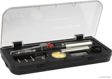 ELPARTS Soldering iron 10739029 Solder Temperature [°C]: 450, Hot Air Temperature [°C]: 600, Flame temperature [°C]: 1300, Operating time to [min]: 75 
Solder Temperature [°C]: 450, Hot Air Temperature [°C]: 600, Flame temperature [°C]: 1300, Operating time to [min]: 75, Fuel Tank Volume [ml]: 30
Cannot be taken back for quality assurance reasons! 1.