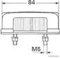 ELPARTS Nummernschildbeleuchtung (universal) 10755460 Breite [mm]: 82, Höhe [mm]: 31, Montageart: Anbau, Lampenart: C5W, Material: Kunststoff, Tiefe [mm]: 26, Bolzenabstand [mm]: 45 4.