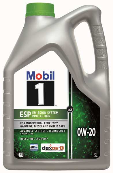 MOBIL Motorenöl 124691 Mobile 1 ESP X2, 0W-20, (vollständig synthetisch), 5l
Inhalt [Liter]: 5, Gebindeart: Kanister, Viskositätsklasse SAE: 0W-20, Herstellerfreigabe: MB-Approval 229.71, VW 508 00, VW  509 00, Porsche C20, GM dexosD, Ölherstellerempfehlung: ACEA C5, ACEA C6, API SP, API SN Plus, API SN, API SL, API SJ, Zolltarifnummer: 34031980
Kann aus Gründen der Qualitätssicherung nicht zurückgenommen werden! 1.