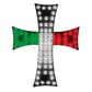 LAMPA Bunting lamp 580931 Décor lamp, Décor SMD LED, 81pcs LED, 24V. Cross -shaped, Italian flag colors. With a cigar lighter connector. Dimensions: 200 x 250mm with 185cm wire. 2.