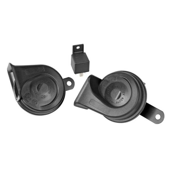 LAMPA Horn 579039 Paar, 12 V 6a, 105/118 PCs, Frequenz 400/500 Hz, hoher und niedriger Beep, D: 85 mm, Genehmigung: E ??R28 1.