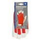 LAMPA Labour safety gloves 11025516 Pork leather gloves - size 10, white/red, with elastic wrists and velcro fastener, 100% cotton back, approval: CE EN 388 - EN 420 3.