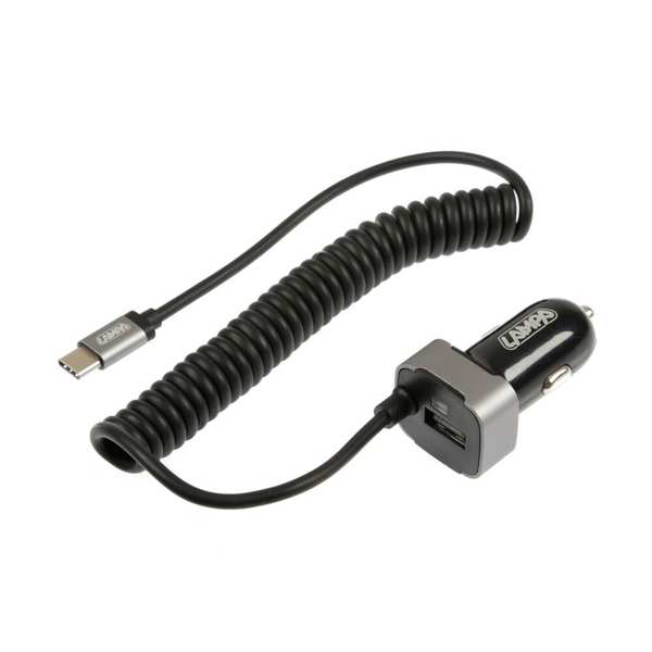 LAMPA Telefon-Ladegerät - für Autos 578765 12/24 V, 3000 mA, Micro USB, 2 USB -Anschluss, 150 cm Draht. 1.