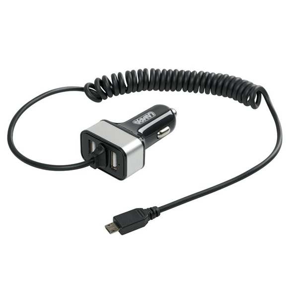 LAMPA Telefon-Ladegerät - für Autos 578799 12/24 V, 2400 mA, Micro USB, 2 USB -Anschluss, 150 cm Draht. 1.