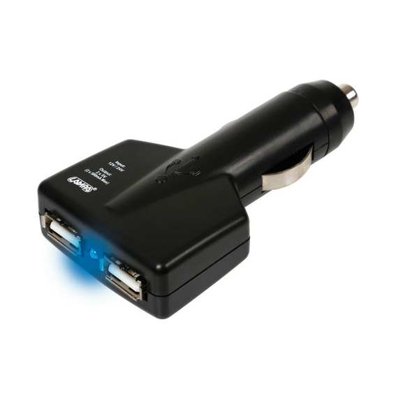 LAMPA Telefon-Ladegerät - für Autos 578849 12/24 V, 1500 mA, 2 USB -Anschluss. 1.