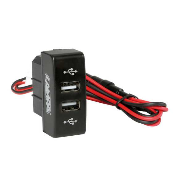 LAMPA USB socket 581604 Double USB port, dashboard, 12/24V, max. 3A, 15cm wire. Mercedes-Benz to MP3 (Actros MP3 6/08-12/13) 1.