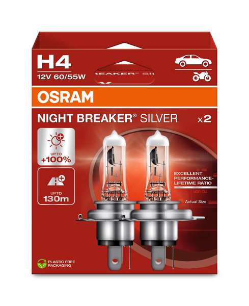 OSRAM Bulb 10372204 2 pcs/blister
Lamp Type: H4, Voltage [V]: 12, Rated Power [W]: 60/55, Socket Type bulb: P43t, Packing Type: Box
Cannot be taken back for quality assurance reasons! 1.