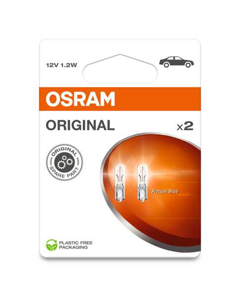 OSRAM Glühlampe 21864/3 Positionsindikator / Dashboard -Glühbirne, 2PCS!, W1.2W, 1,2W
Lampenart: W1,2W, Spannung [V]: 12, Nennleistung [W]: 1,2, Sockelausführung Glühlampe: W2x4.6d, Gebindeart: Blisterpack
Kann aus Gründen der Qualitätssicherung nicht zurückgenommen werden! 1.