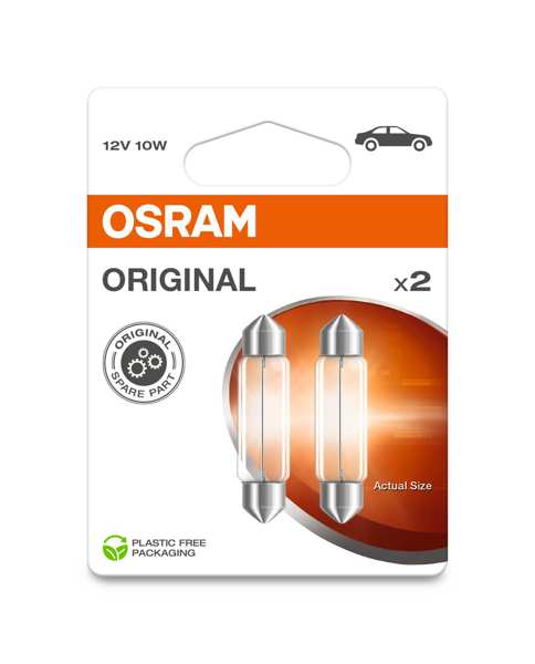 OSRAM Glühlampe 50007/3 Lampenart: Sockelglühlampe, Spannung [V]: 12, Nennleistung [W]: 10, Sockelausführung: SV8,5-8 
Lampenart: Sockelglühlampe, Spannung [V]: 12, Nennleistung [W]: 10, Sockelausführung Glühlampe: SV8.5-8, Länge [mm]: 41, Gebindeart: Blisterpack
Kann aus Gründen der Qualitätssicherung nicht zurückgenommen werden! 1.