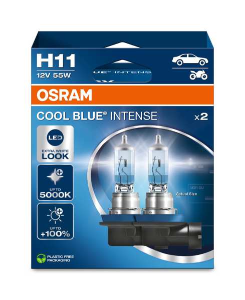 OSRAM Glühlampe 11115034 H11, 55 W, Helligkeit: 5000k, 2pcs
Lampenart: H11, Spannung [V]: 12, Nennleistung [W]: 55, Sockelausführung Glühlampe: PGJ19-2, Gebindeart: Box
Kann aus Gründen der Qualitätssicherung nicht zurückgenommen werden! 1.