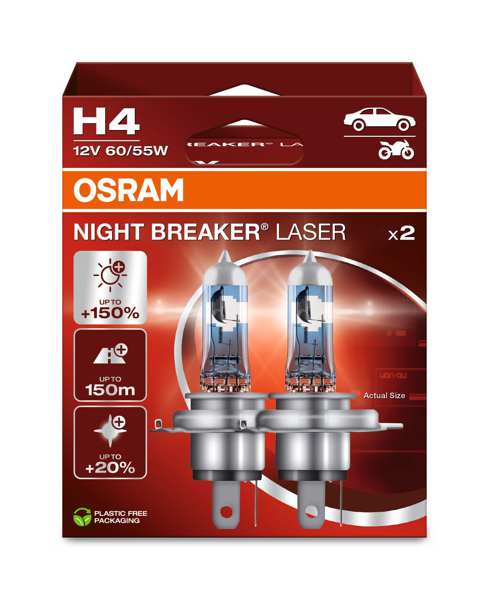 OSRAM Glühlampe 10372207 2 PCs/Blasen
Lampenart: H4, Spannung [V]: 12, Nennleistung [W]: 60/55, Sockelausführung Glühlampe: P43t, Gebindeart: Box
Kann aus Gründen der Qualitätssicherung nicht zurückgenommen werden! 1.