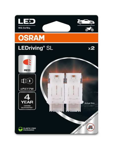 OSRAM LED-Glühbirne 11392910 OFF-ROAD-Lampe, im Straßenverkehr nicht zulässig! LEDriving® SL, P27/7W, 12V, 1,4W, 2 Stück/Blister
Lampenart: LED, Spannung [V]: 12, Nennleistung [W]: 1,7, Sockelausführung Glühlampe: W2.5x16q, Gebindeart: Blisterpack
Kann aus Gründen der Qualitätssicherung nicht zurückgenommen werden! 1.