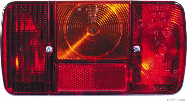 ELPARTS Rear light (universal) 926040 left
Width [mm]: 189,5, Height [mm]: 97, Depth [mm]: 57, Mounting Type: mounting, Bolt Distance [mm]: 55, Light Design: 3 Chamber Light, Lamp Type: P21/5W, P21W, Light Function: with indicator, with stop light, with taillight, with rear fog light, with reflector, with number plate lamp (side), Fitting Position: Left 1.