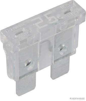 ELPARTS Fuse 927068 Fuse Type: Standard Flat Fuse, Rated Current [A]: 25, Voltage to [V]: 32, DIN / ISO: 72581/3C, SAE J 1284, 8820-3, JASO D612, Colour: White 
Fuse Type: Standard Flat Fuse, Current Strength [A]: 25, Voltage to [V]: 32, Width [mm]: 19,05, Height [mm]: 18,54, Depth [mm]: 5, DIN / ISO: 72581/3C, SAE J 1284, 8820-3, JASO D612, Colour: White 1.