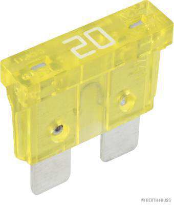 ELPARTS Fuse 927127 5 pcs/blister
Fuse Type: Standard Flat Fuse, Current Strength [A]: 20, Voltage to [V]: 32, Width [mm]: 19,05, Height [mm]: 18,54, Depth [mm]: 5, DIN / ISO: 72581/3C, SAE J 1284, 8820-3, JASO D612, Colour: Yellow, Packing Type: Blister Pack 1.