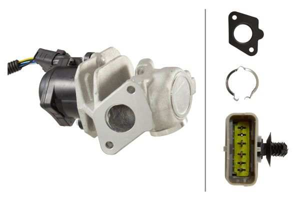 HELLA EGR valve 11109849 Supplementary Article/Supplementary Info: with seal, with cable set, Operating Mode: Electric, Number of pins: 5, Assy./disassy. by qualified personnel required!: