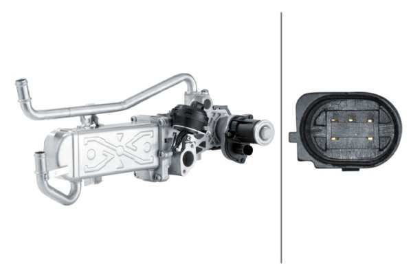 HELLA EGR valve 11109879 Supplementary Article/Info 2: with EGR valve, Supplementary Article/Supplementary Info: with gaskets/seals, with EGR cooler, Number of pins: 5, Operating Mode: Electric, Assy./disassy. by qualified personnel required!: 1.