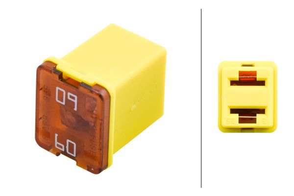 HELLA Sicherung 913792 Sicherungsausführung: für niedrige JCASE-Sicherung, Stromstärke [A]: 60, Spannung bis [V]: 58, Temperaturbereich von [°C]: -40, Temperaturbereich bis [°C]: +125, Breite [mm]: 12, Tiefe [mm]: 14,5, Höhe [mm]: 16, DIN/ISO: 8820-4, erfüllt SAE-Norm: 2741, Farbe: gelb, Gebindeart: Blisterpack, Montage/Demontage durch Fachpersonal erforderlich!: