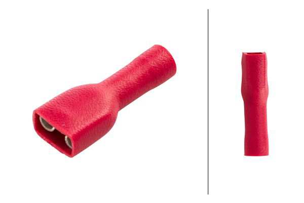 HELLA Cable terminals 10904905 Corner insert, legumes sliding 50 pcs
Cross Section [mm2] from: 0,5, Cross Section [mm2] to: 1,0, Colour: Red, Dust Cover: with dust cover, Plug Type: Blade Terminal Sleeve, Plug Type ID: 6,3 x 0,8, Assy./disassy. by qualified personnel required!: